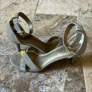 Elegant Silver Strappy Heels Size 7